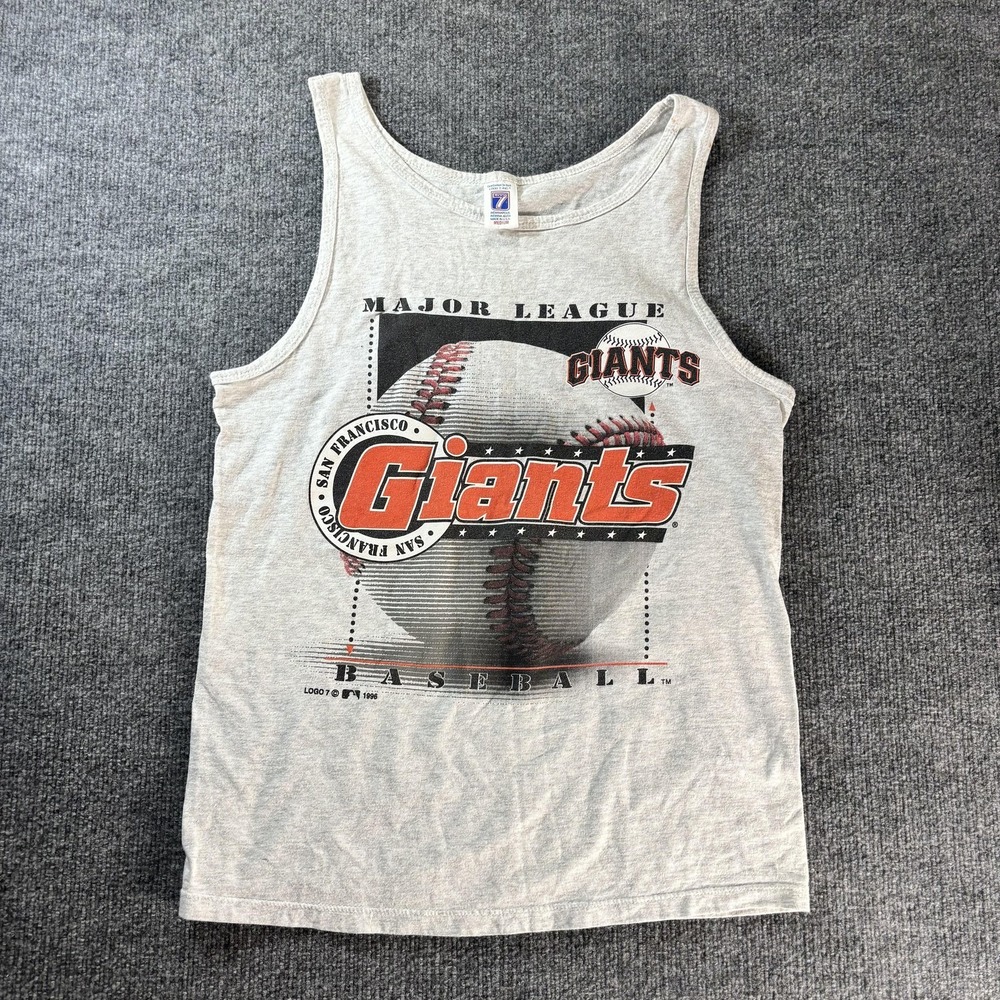 Vintage San Francisco‎ Giants Shirt Mens Medium Gray MLB Baseball Logo 7 90s